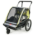 2-Child Bicycle Trailer & Stroller, 100 lbs, Green D84042