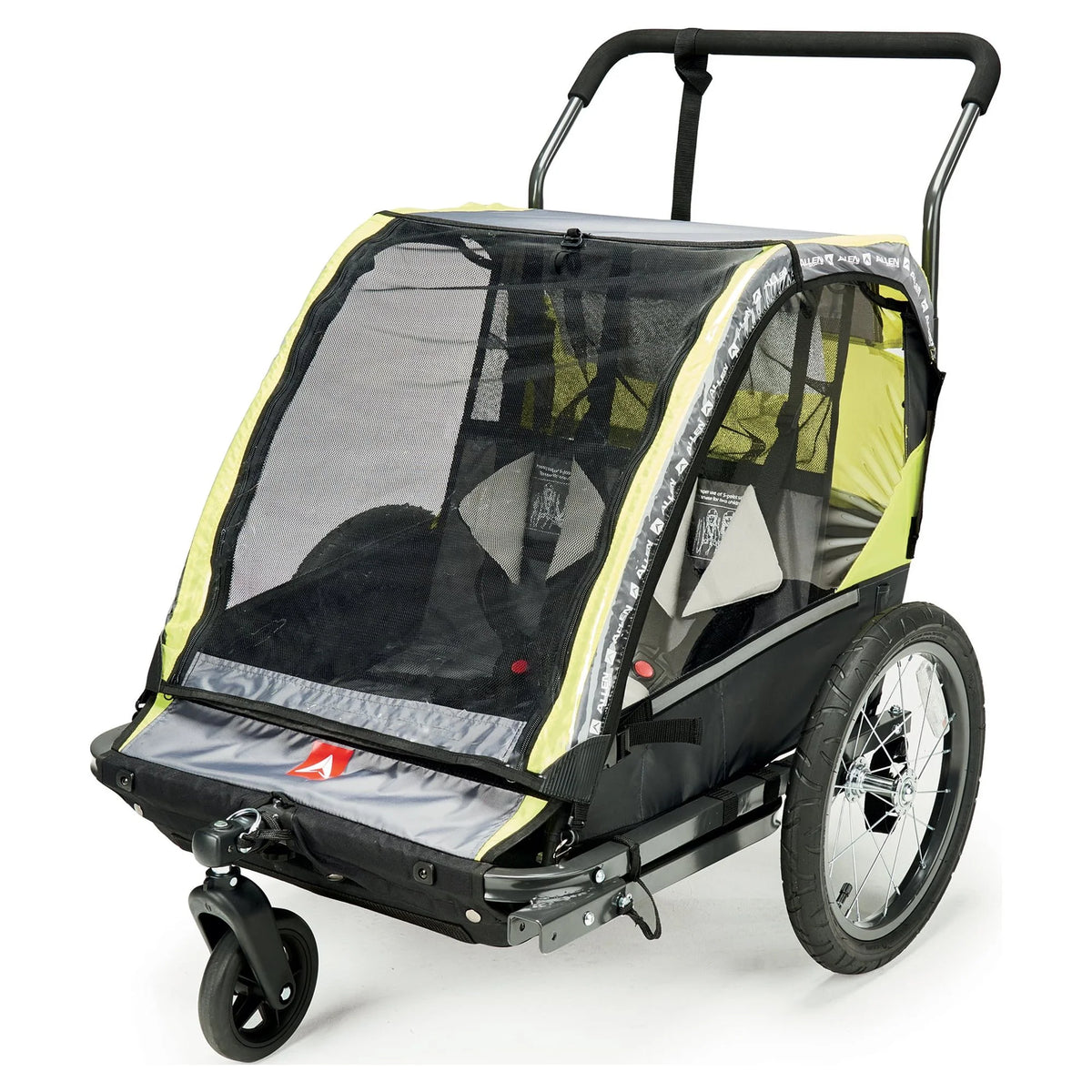 2-Child Bicycle Trailer & Stroller, 100 lbs, Green D84042