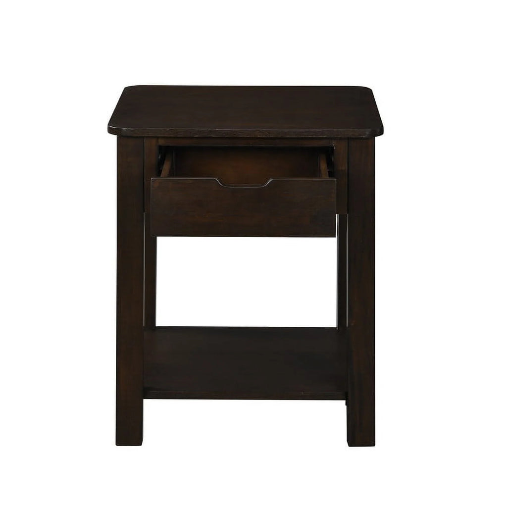 Dark Brown Engineered Wood End Table with Drawer Z983676