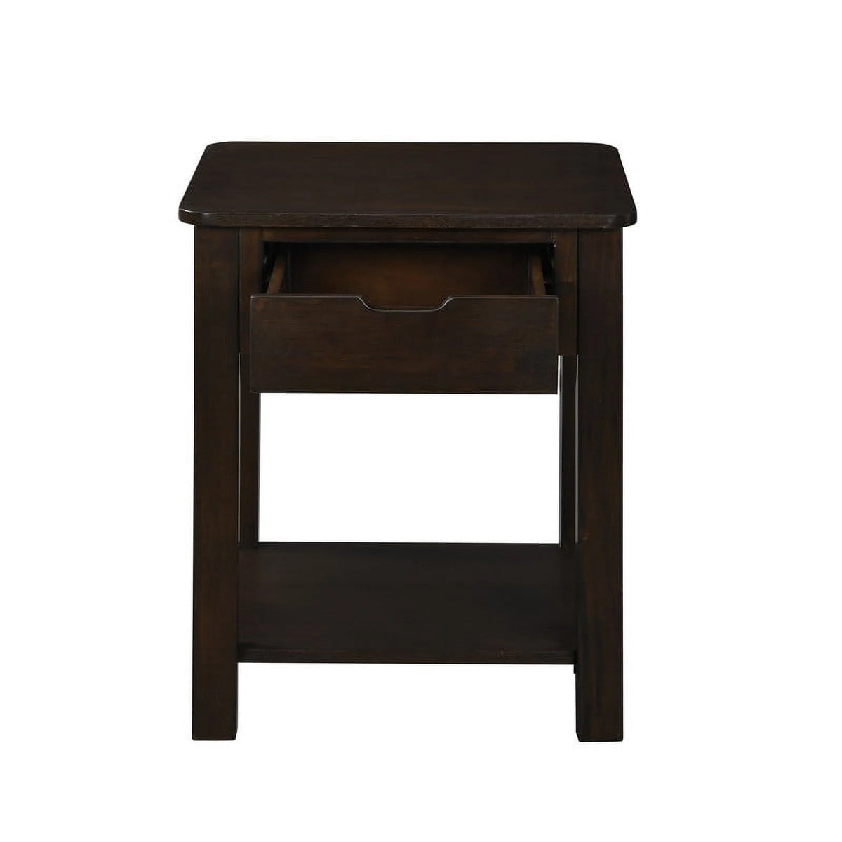 Dark Brown Engineered Wood End Table with Drawer Z983676