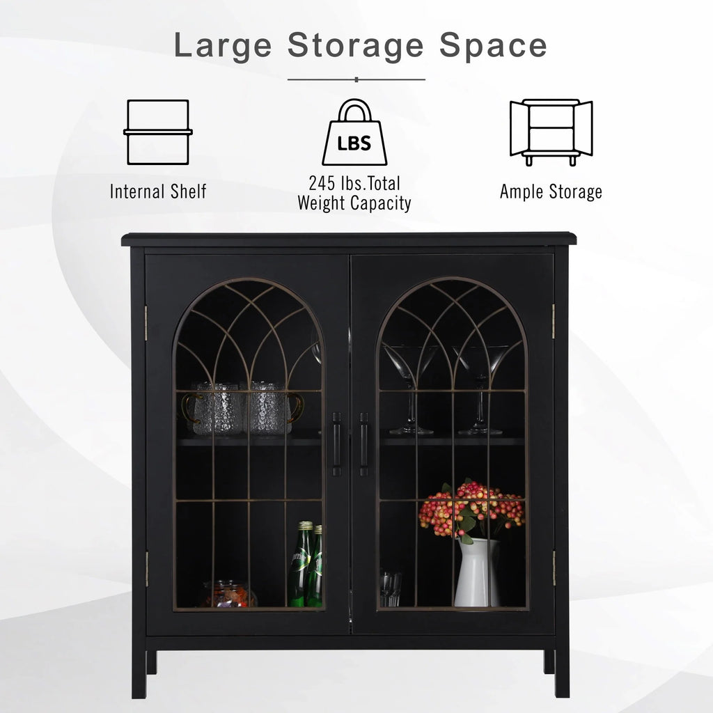 2-Door Accent Cabinet with Metal Door J25087