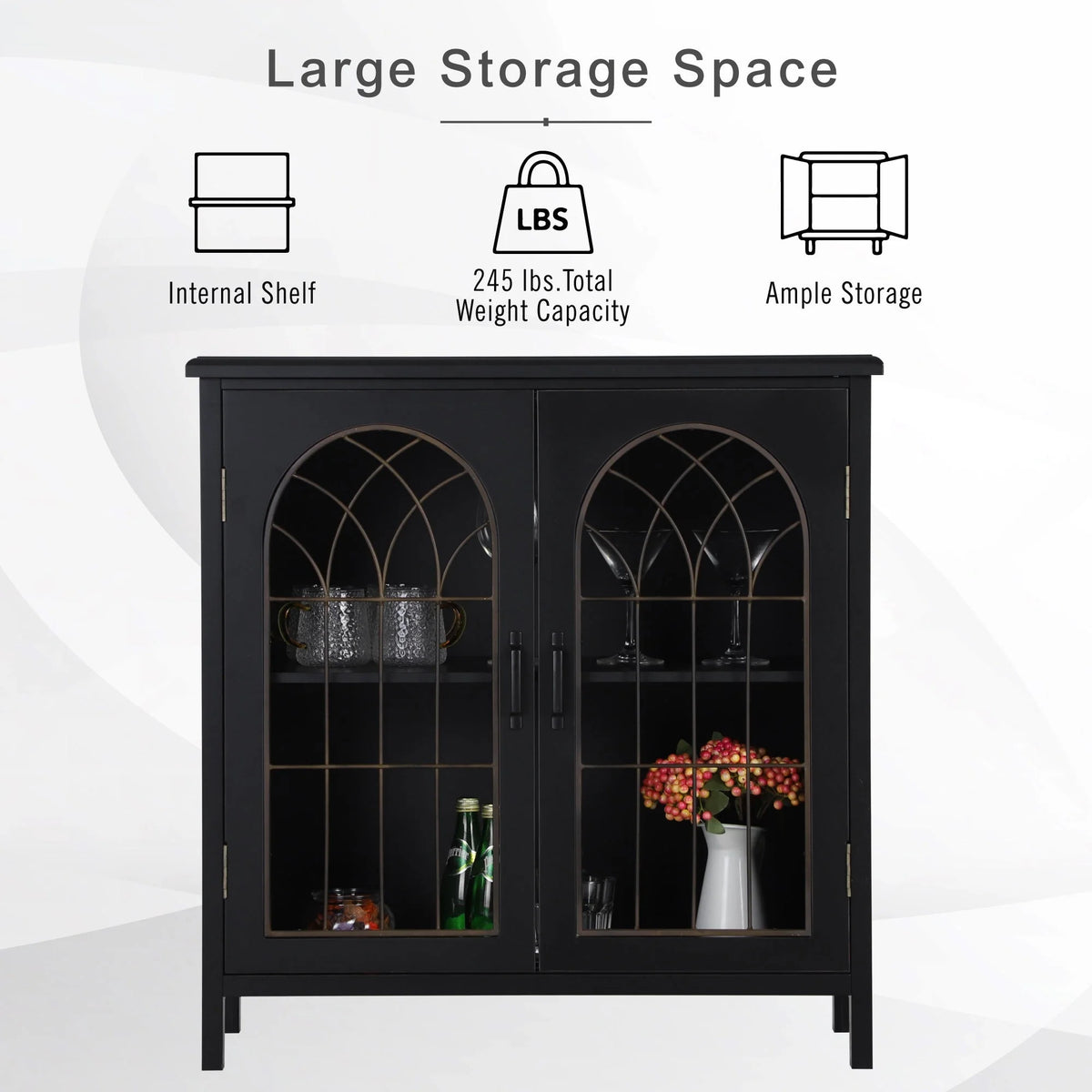 2-Door Accent Cabinet with Metal Door J25087