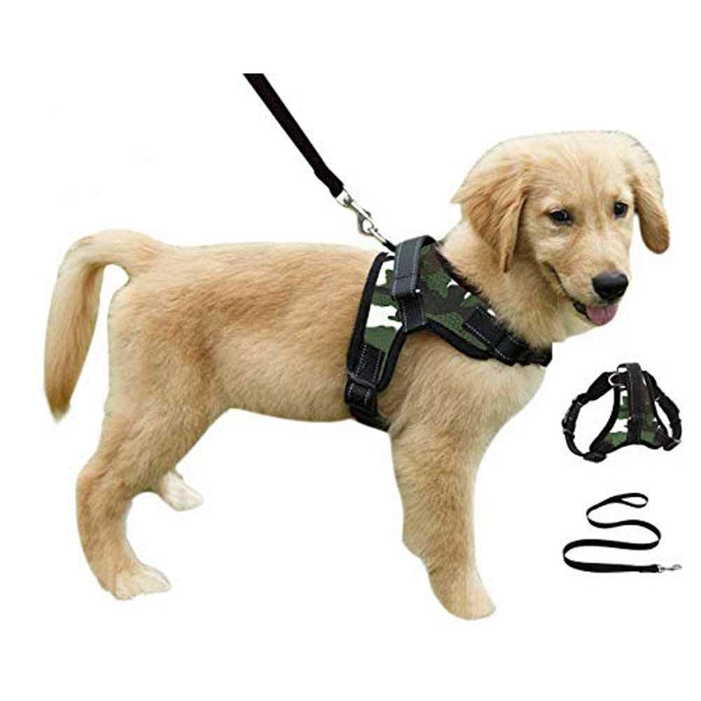 Adjustable Reflective No-Pull Padded Dog Harness with Leash Set K475