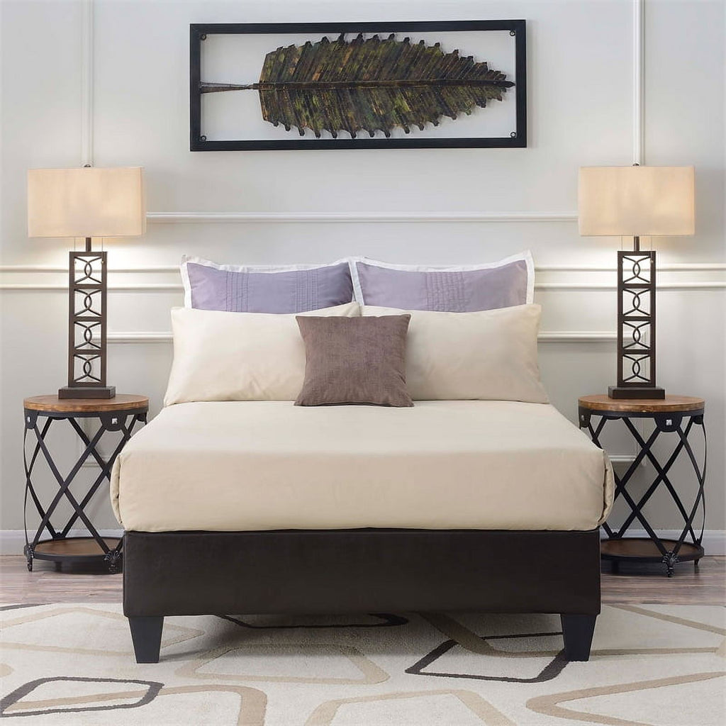Upholstered Mahogany Full Platform Bed O630