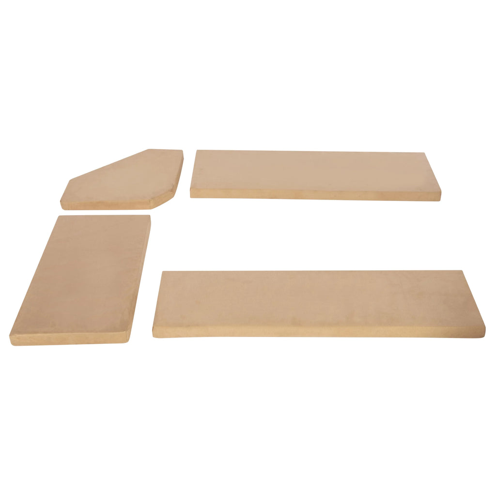 Beige Microfiber Corner Dining Nook Cushion Set U664