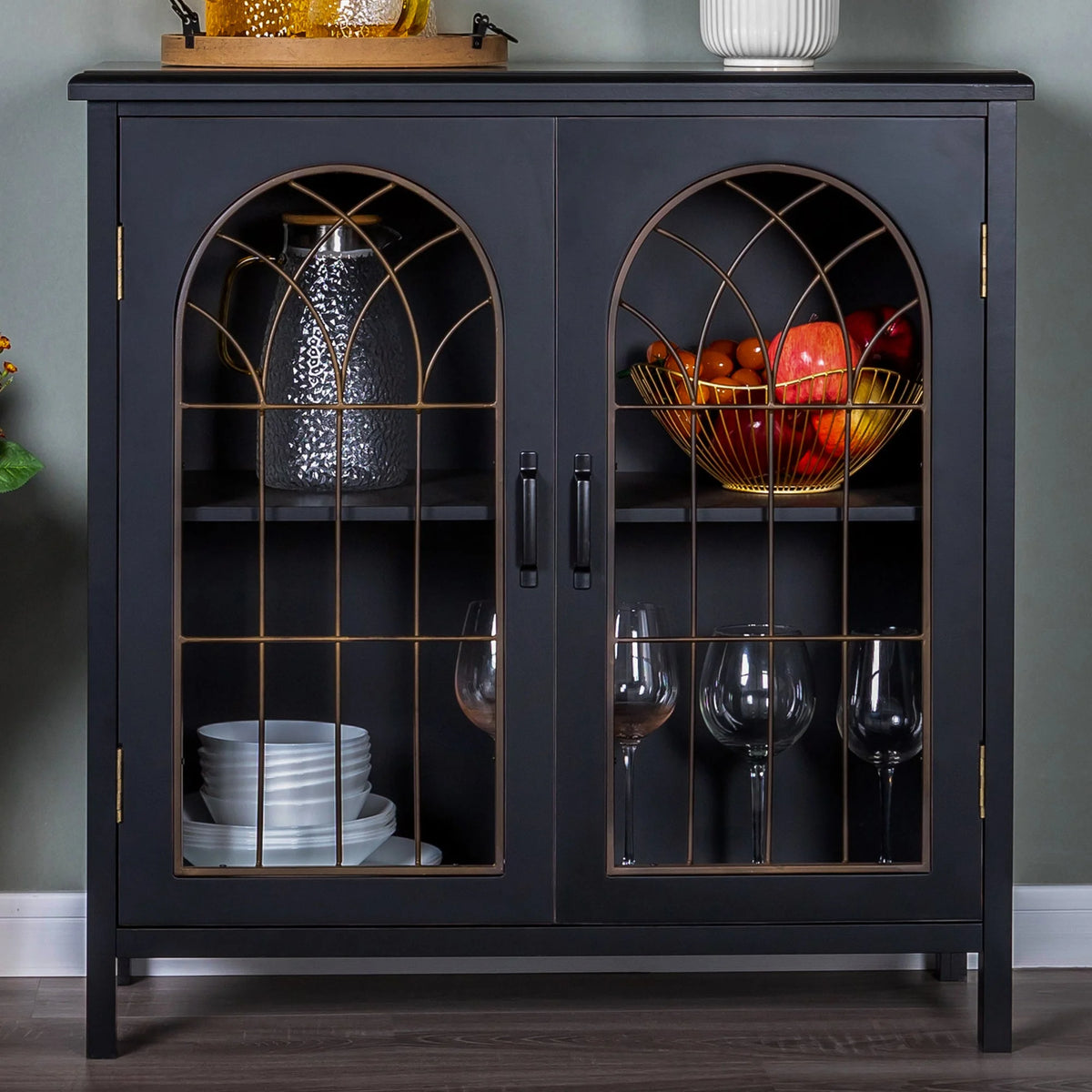 2-Door Accent Cabinet with Metal Door J25087