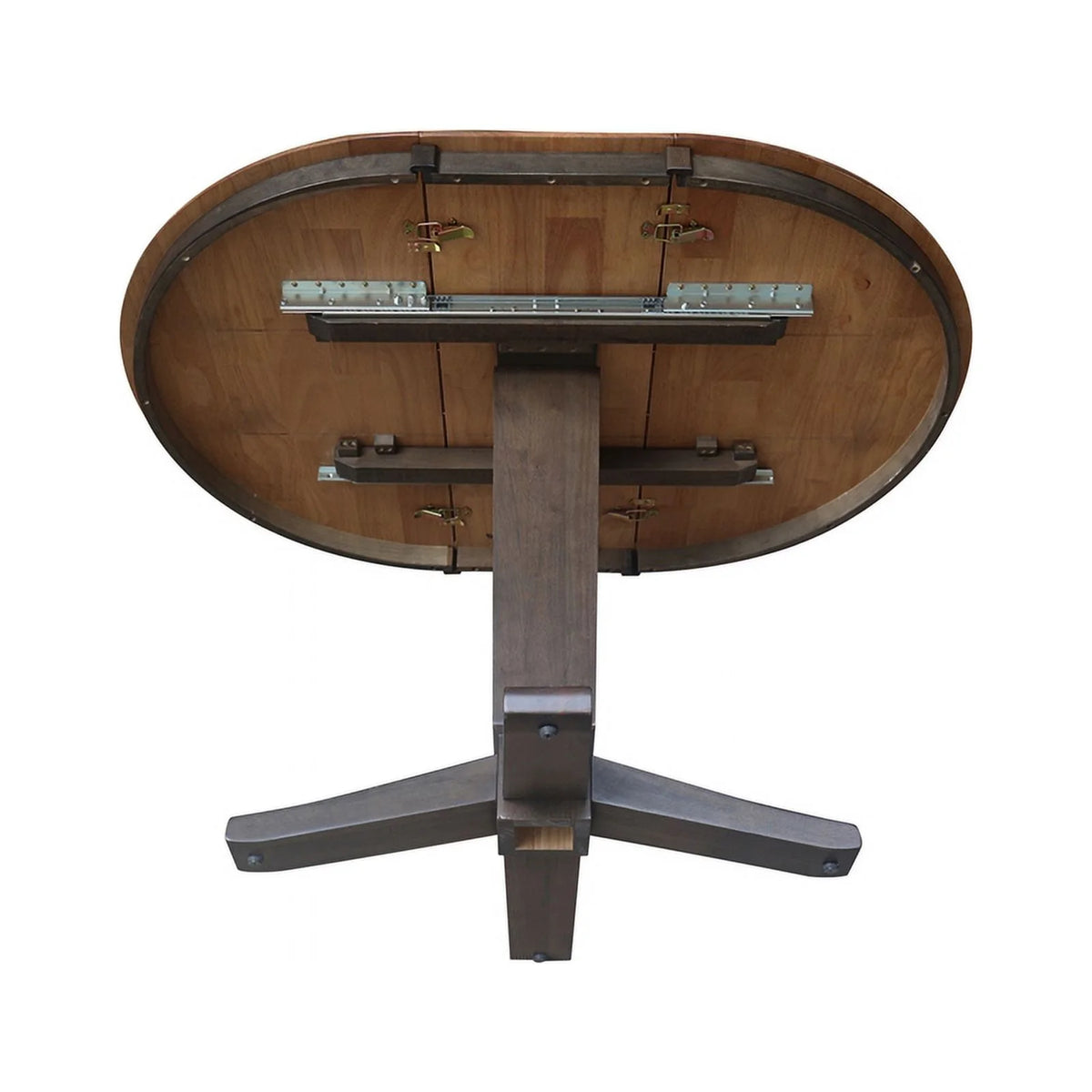 36" Solid Wood Round Top Pedestal Dining Table with 12" Leaf S268442
