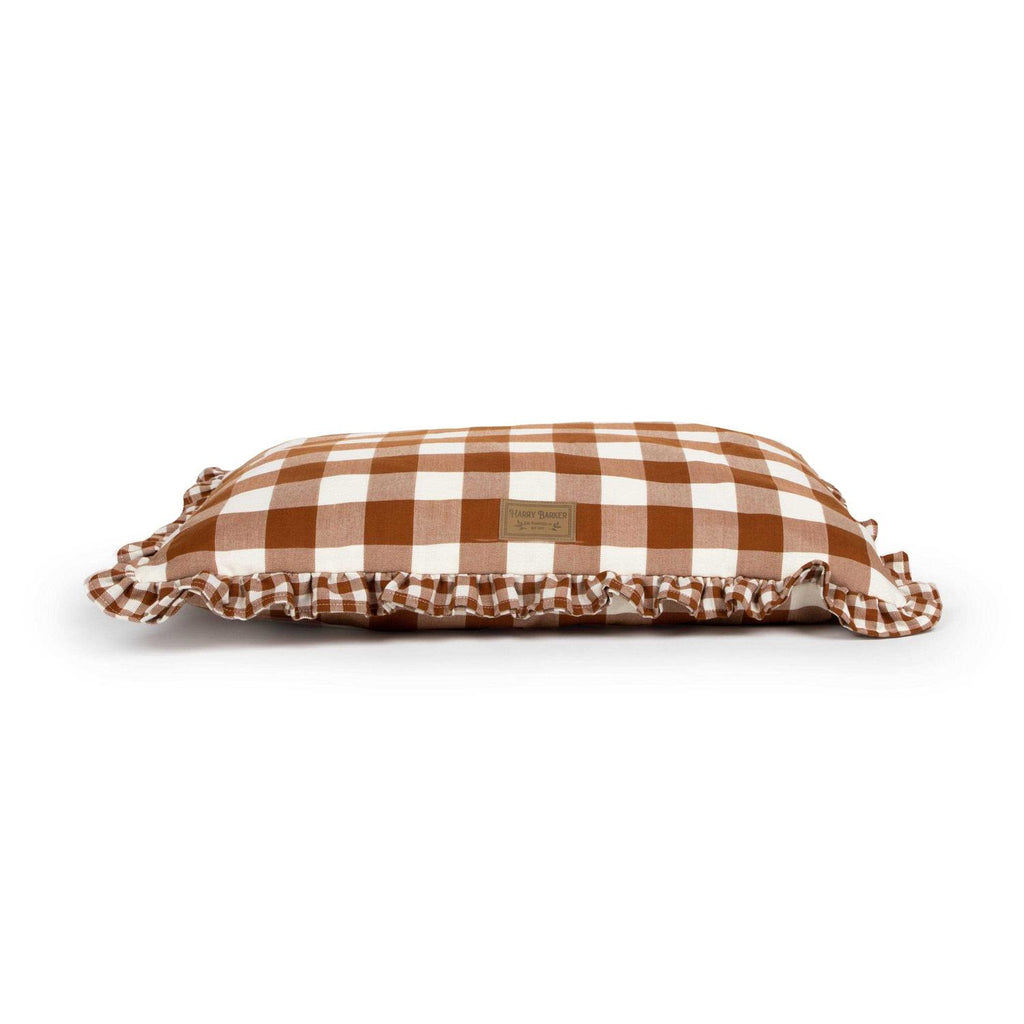 Brown Gingham Print Envelope Dog Bed S14139