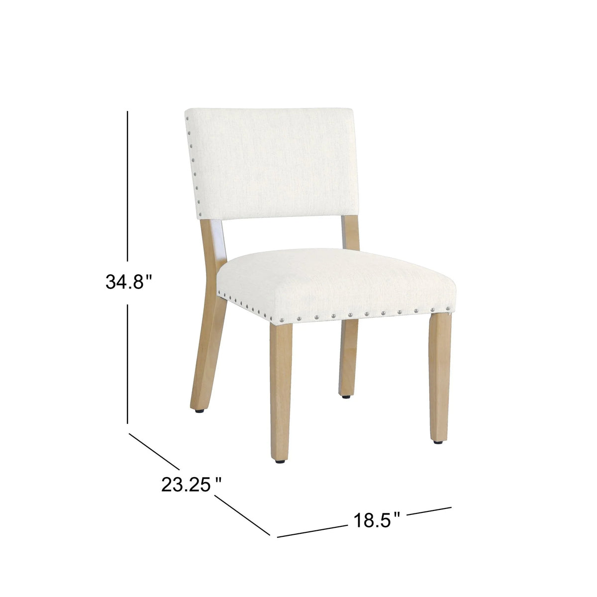 Open Back Dining Chair with Nailhead Trim, Set of 2, Cream J542321