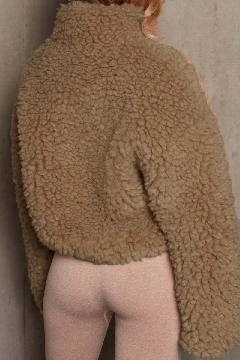 Casual Solid Patchwork Zipper Collar Outerwear L556