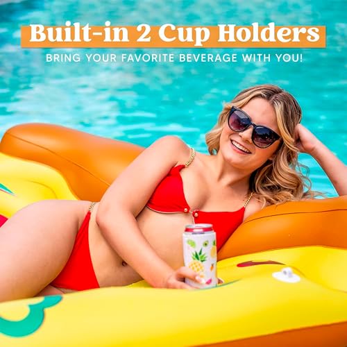 Inflatable Pizza Slice Pool Float with Cup Holders A84104