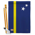 28 x 40 in. Double Sided House Flag Set with Pole Bracket Hardware F7929