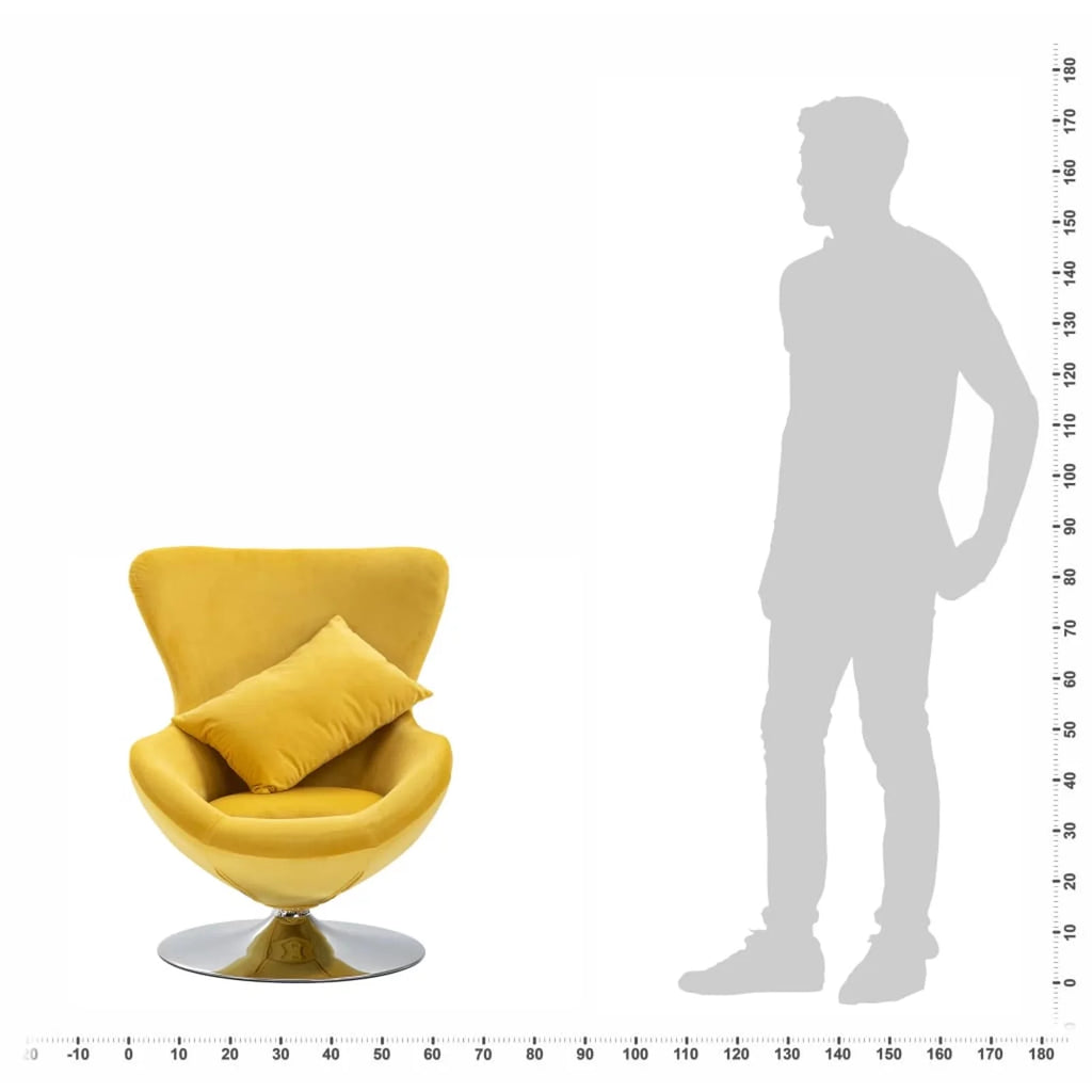 Swivel Egg Chair with Cushion Yellow G4676
