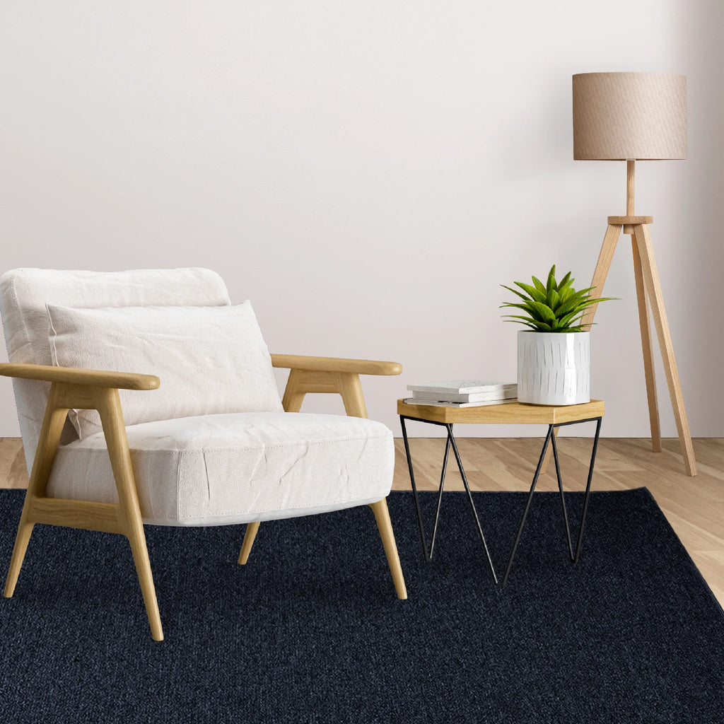 Navy 2' x 14' Indoor/Outdoor Solid Color Runner Rug W4393