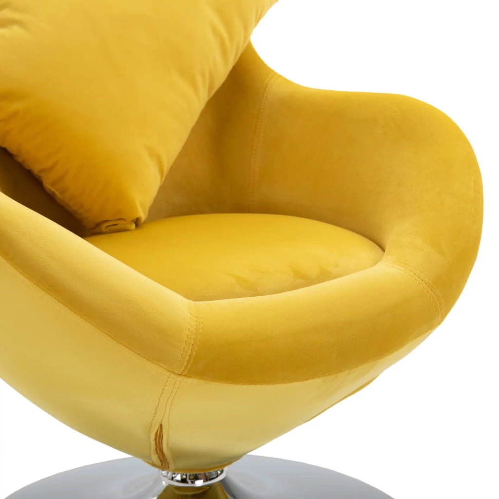 Swivel Egg Chair with Cushion Yellow G4676