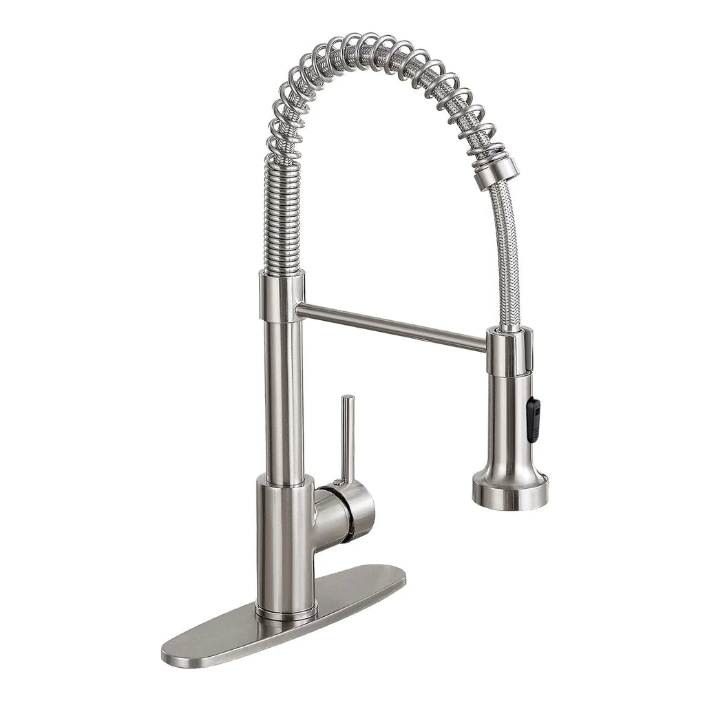 Brushed Nickel Solid Brass Pull Down Kitchen Faucet O296